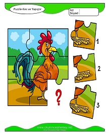 Puzzle Kes Yapıştır Çalışma Sayfaları